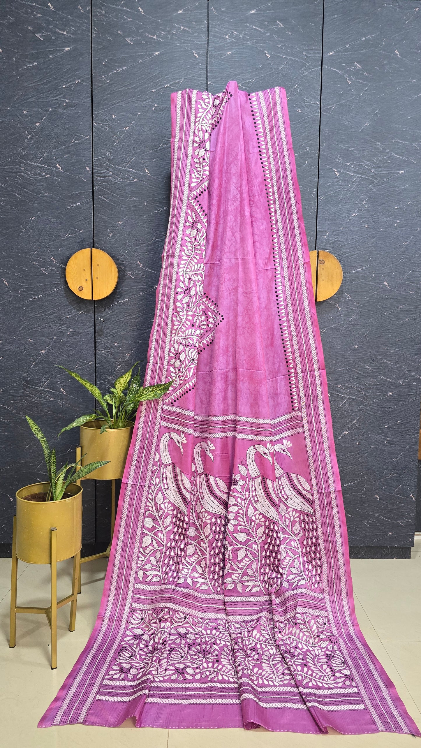 Batik Kantha Silk Saree