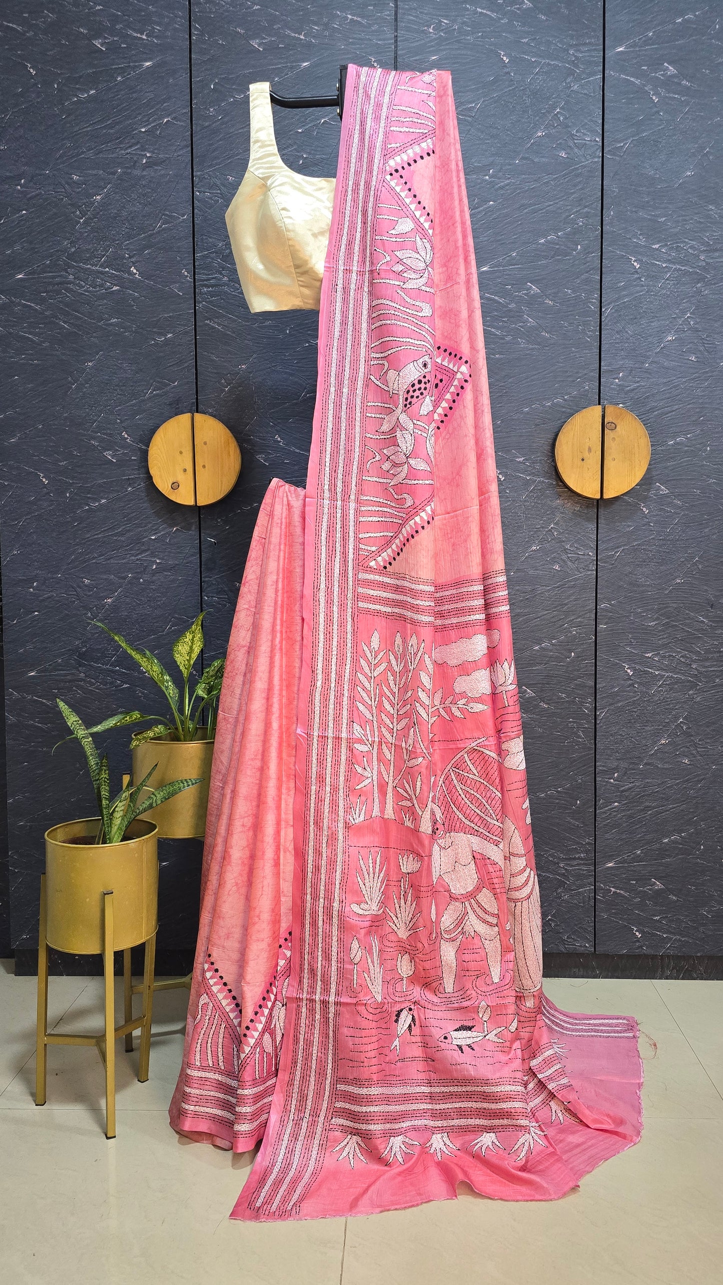 Batik Kantha Silk Saree